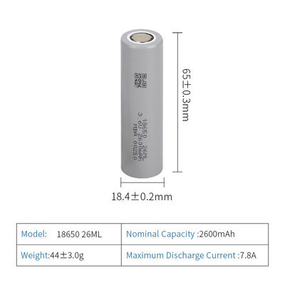 2000mAh ไซลินดริก ลิทธิียมไอออนเซลล์ MSDS แบตเตอรี่ความร้อนต่ํา