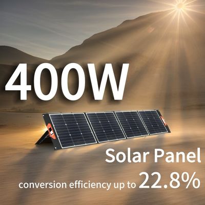 UN38.3 แผ่นไฟฟ้าโฟตโวแลคแบบพกพา 400 วัตต์ แผ่นแสงอาทิตย์แบบพับได้สําหรับแคมป์