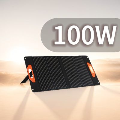 การออกไฟฟ้าแบบ DC 19V/5.3A แผ่นแสงอาทิตย์พับได้ 100W สําหรับกิจกรรมกลางแจ้ง