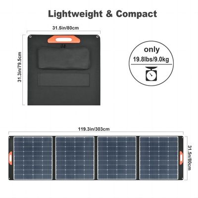 แผ่นแสงอาทิตย์ฉุกเฉินสําหรับการเดินทาง 38.5V 10.4A โรงไฟฟ้าแสงอาทิตย์พกพา