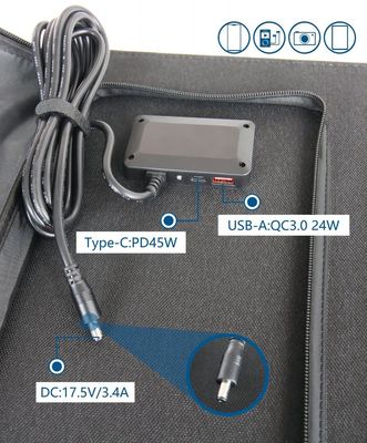 แพเนลพลังแสงอาทิตย์แบบพกพาแบบซิลิคอนโมเนคริสตัลลิน 60W กันฝุ่น/กันน้ํา สําหรับสถานีแคมป์