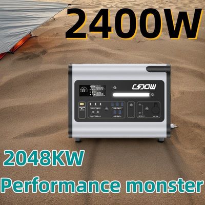 พลังงานพลังงานพกพา 2048wh 2000W โรงไฟฟ้าพลังแสงอาทิตย์