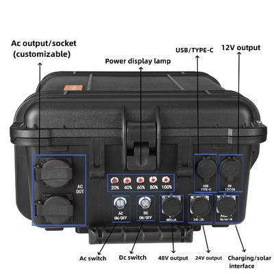 AC Pure Sine Wave 6000W สถานที่พลังงานพกพาสําหรับการตั้งแคมป์และอุปกรณ์ฉุกเฉิน