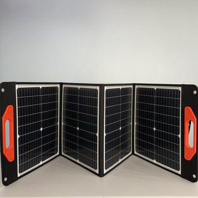 100W โมโนคริสตัลลีนซิลิคอนโซลาร์พานล์พับ สีดํา CE รับประกาศนียบัตร