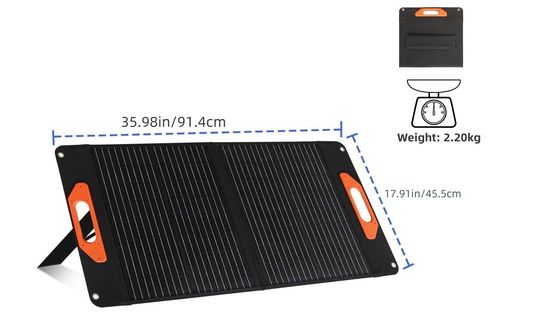 แผ่นแสงอาทิตย์กันน้ํา 60W สําหรับการตั้งแคมป์ การชาร์จที่ยั่งยืน