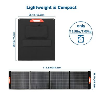 300W พับได้ แคมป์ แผ่นแสงอาทิตย์ โมโนคริสตัลลินเซลล์ ระบบบ้านขนาดเล็ก