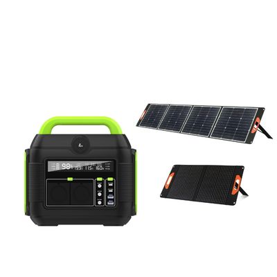 MPPT สถานไฟฟ้าพกพาเงียบๆ เครื่องผลิตพลังแสงอาทิตย์ 600W พร้อมแบตเตอรี่ลิธีอุตสาหกรรม