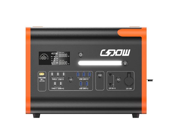สถานไฟฟ้าพกพา 120 วอลต์ที่กําหนดเอง 2000W AC Pure Sine Wave