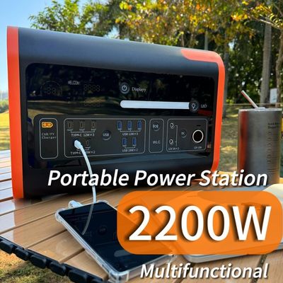 สถานีพลังงานเก็บพลังงานแบบพกพา 2200W พลังงานสํารองฉุกเฉิน