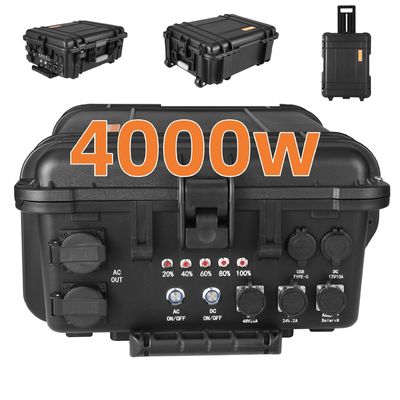 สถานไฟฟ้าพลังงานดวงอาทิตย์พกพา 4000W Power Pull Rod พร้อมแบตเตอรี่ลิธีอุปกรณ์ขนาดใหญ่