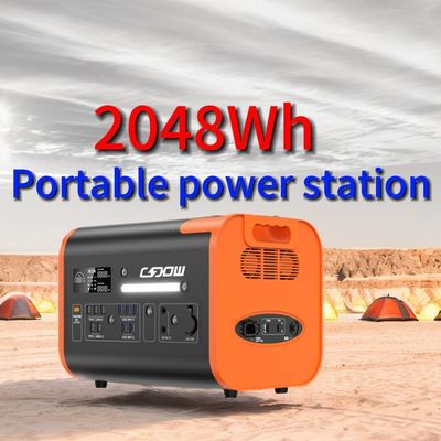 600W 1800W 2000W โทรศัพท์พกพา โรงไฟฟ้าพลังงานลมแสงอาทิตย์ที่สามารถชาร์จใหม่ได้ 2kw พร้อม USB 3*12W/2*18W