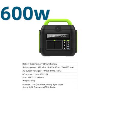 พกพา 600W โรงไฟฟ้าพลังแสงอาทิตย์ที่สามารถชาร์จใหม่ได้ แบตเตอรี่ลิธีਅਮเทอร์เนอรี่ สีที่สามารถปรับแต่งได้
