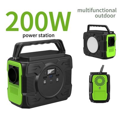 12V / 3A ประเภท C การเข้า / การออก โรงไฟฟ้าพลังแสงอาทิตย์แคมป์ 200W พร้อมแบตเตอรี่ลิตียม