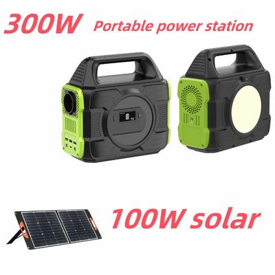 EU AC Socket รองรับทุกโรงไฟฟ้าพลังแสงอาทิตย์พกพา 300W พร้อมแบตเตอรี่ลิเดียม RV