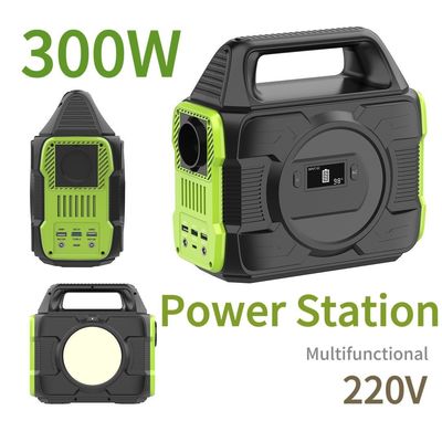 แบตเตอรี่ถอดและจอ LCD 300W พลังงานฉุกเฉิน แคมป์โรงไฟฟ้าพกพา