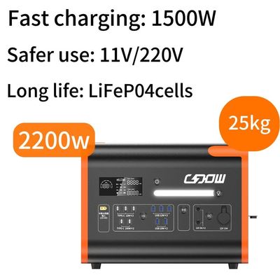 สามารถปรับปรุง 110V / 220V Sine Wave Length Power Station Lifep04 แบตเตอรี่ ชาร์จเร็ว