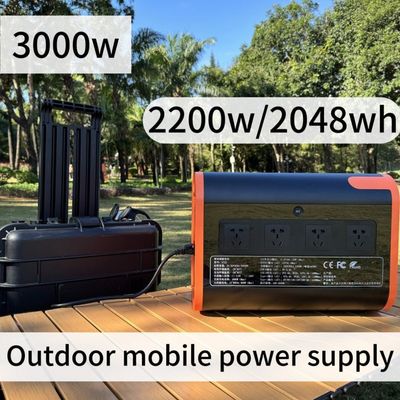 ระบบพลังงานแบตเตอรี่ LiFePO4 สามารถปรับแต่งได้ 2200W สามารถชาร์จใหม่ได้ สําหรับแคมป์กลางแจ้ง