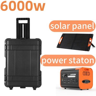 110V 220V การเก็บพลังงานสูง 6000W สถานไฟฟ้าเคลื่อนไหวกลางแจ้งสําหรับฉุกเฉิน