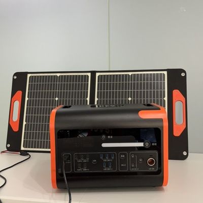 พลังงานเคลื่อนไหว 1000W 110V 220V เครื่องผลิตพลังงานแสงอาทิตย์ 2200W สถานไฟฟ้าพกพาภายในภายใน