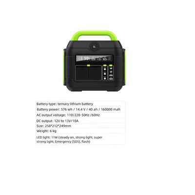 เครื่องผลิตพลังงานแสงอาทิตย์ 600W สําหรับแคมป์และบ้าน แรงไฟฟ้าสํารอง