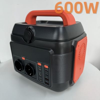 แรงไฟฟ้าอากาศร้อน 600W/576wh AC DC ประเภท C แบตเตอรี่สํารองพลังงานฉุกเฉิน สถานไฟฟ้าพกพา