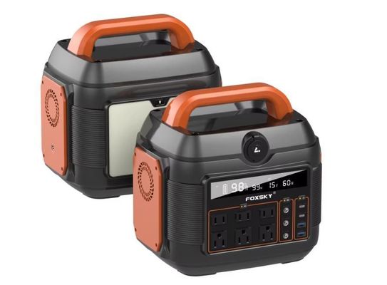 แรงไฟฟ้าอากาศร้อน 600W/576wh AC DC ประเภท C แบตเตอรี่สํารองพลังงานฉุกเฉิน สถานไฟฟ้าพกพา
