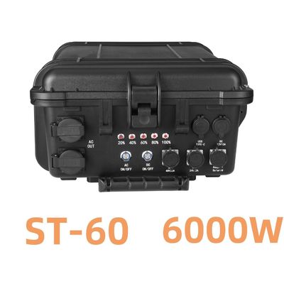 โรงไฟฟ้าพลังงานลมพลังแสงอาทิตย์แบบพกพา 6000W สําหรับการถ่ายทอดสดและกลางแจ้ง