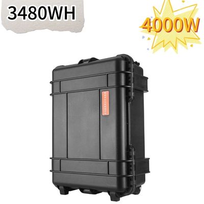 กล่องลากสีดํา เครื่องผลิตพลังงานแสงอาทิตย์ 4000W สถานที่พลังงานพกพาสําหรับการถ่ายภาพในกลางแจ้ง Drone