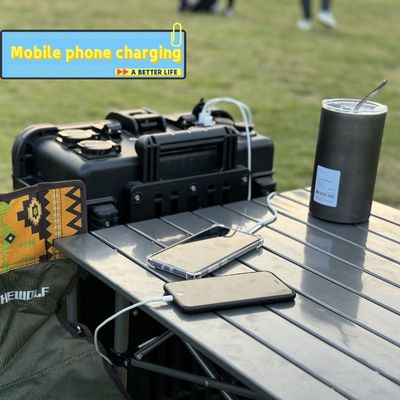 แบตเตอรี่แบบพกพา Lifep04 อัตราการออกคลื่นไซน์บริสุทธิ์ 5000W/4800wh/48kg สําหรับแคมป์กลางแจ้ง