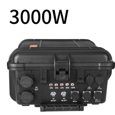 เครื่องกําเนิดพลังงานพกพา 3000W/3000wh สถานไฟฟ้าสําหรับอุปกรณ์ฉุกเฉินไฟฟ้าภายนอก