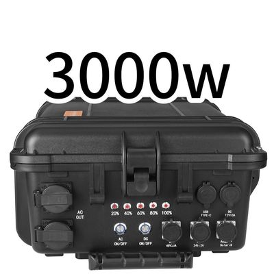 สายดึงพกพาที่มีพูลี สถานไฟฟ้าสํารองฉุกเฉินหลายฟังก์ชัน 3000W