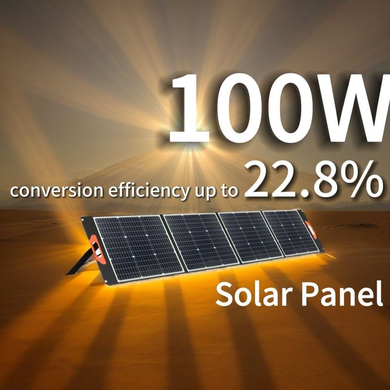 โมโนคริสตัลลีนซิลิคอน 100W 200W แผนแสงอาทิตย์ โมดูล PV Cell แผนแสงอาทิตย์พับพกพา