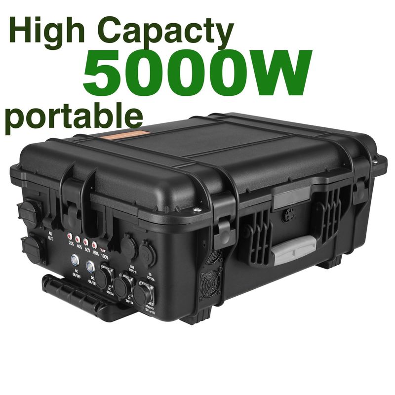 โรงไฟฟ้าพลังแสงอาทิตย์ 4800wh LiFePO4 สําหรับรถยนต์ฉุกเฉินสําหรับการผจญภัยกลางแจ้ง