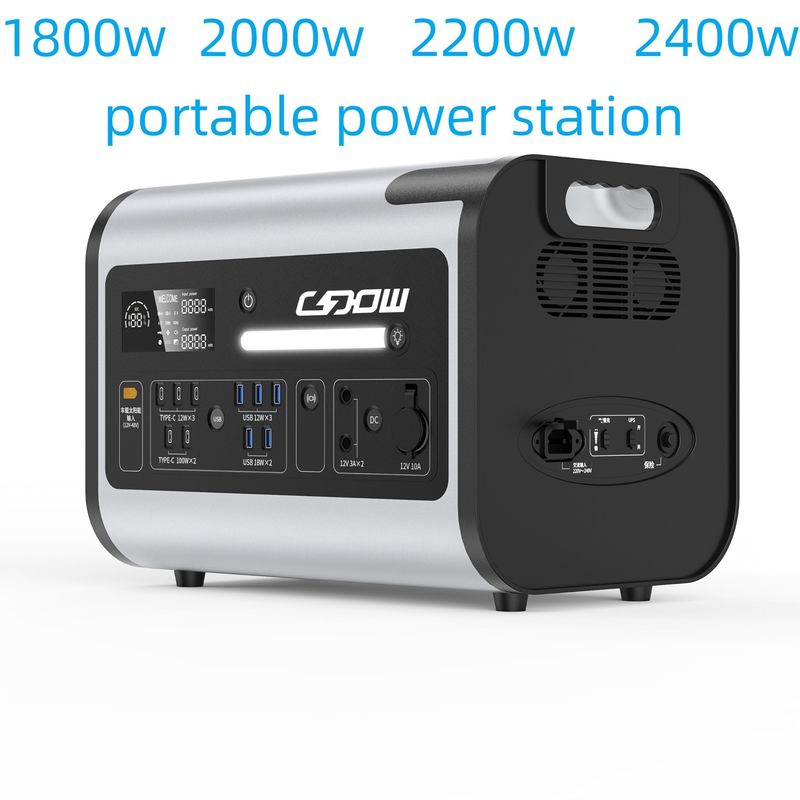 พลังงานพลังงานฉุกเฉินพกพา 2200W การเก็บพลังงานสําหรับกิจกรรมกลางแจ้งของครัวเรือน