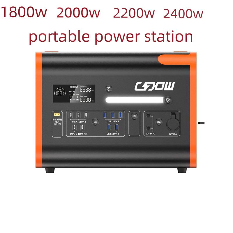 การชาร์จไร้สาย 15W การสํารองฉุกเฉิน 2200W พกพาเก็บพลังงาน สถานไฟฟ้า ตัวอย่าง