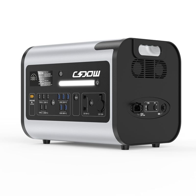อินเวอร์เตอร์คลื่นไซน์บริสุทธิ์ 220V/2200W ระบบพลังงานแสงอาทิตย์ สถานที่ไฟฟ้าสําหรับการตั้งแคมป์กลางแจ้ง