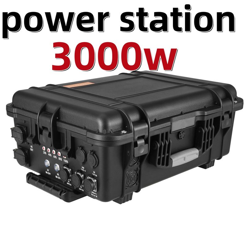 การปรับแต่ง สถานไฟฟ้า 3000W โทรลี่ล้อ พลังงานสําหรับการตั้งแคมป์กลางแจ้ง 220V