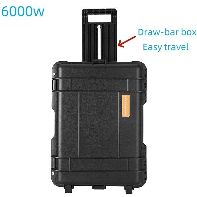 สถานไฟฟ้าพกพาที่มีพลังงานครัวเรือน 6000W และ Inverter Pulley Rod