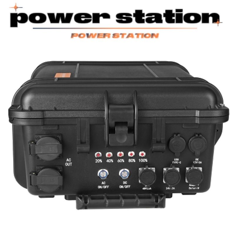 กลางแจ้งฉุกเฉิน บ้าน การทํางานรถยนต์ โรงไฟฟ้าพลังแสงอาทิตย์พกพา 3000W ด้วยแบตเตอรี่ LiFePO4