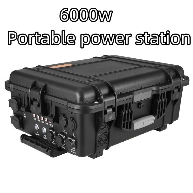 เครื่องผลิตพลังแสงอาทิตย์พกพาขนาดใหญ่ขนาดใหญ่ขนาด 6000W สําหรับครอบครัวและแคมป์