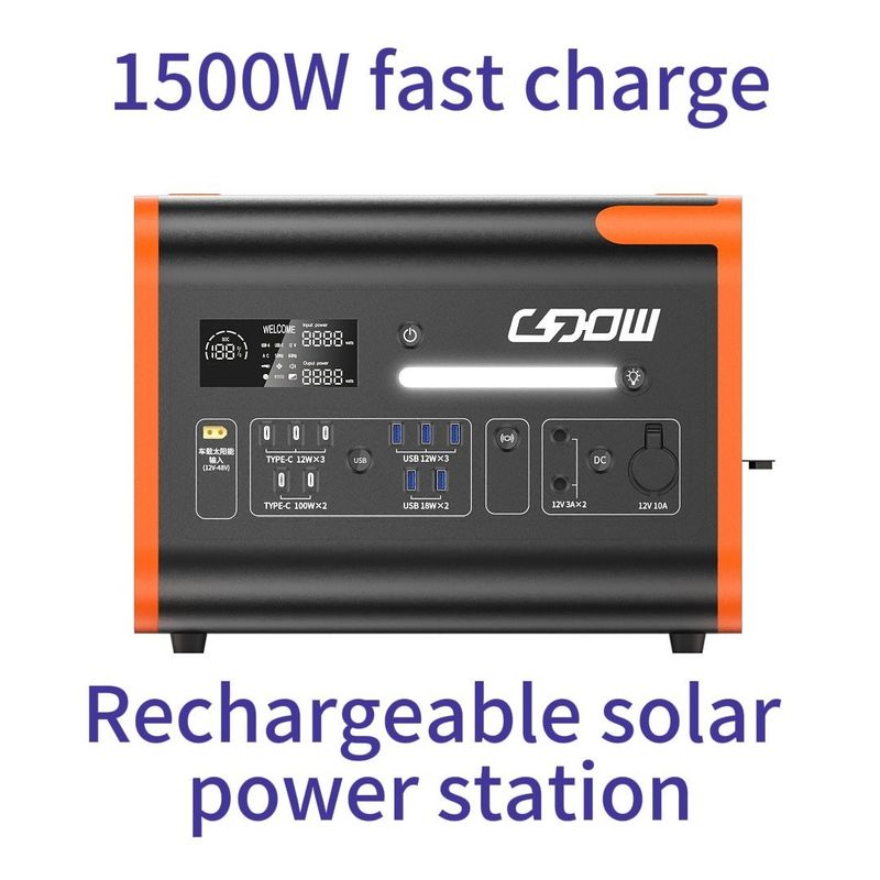 สถานีพลังงานแสงอาทิตย์พกพา 2200W LiFePO4 แบตเตอรี่ผู้ผลิตสําหรับครอบครัวและฉุกเฉิน