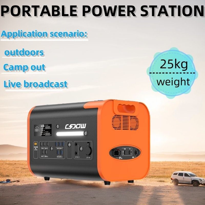 600W 1800W 2000W แบตเตอรี่ลิทธิียมเหล็กฟอสฟาตพกพาสําหรับโรงไฟฟ้าพลังงานลมแสงอาทิตย์