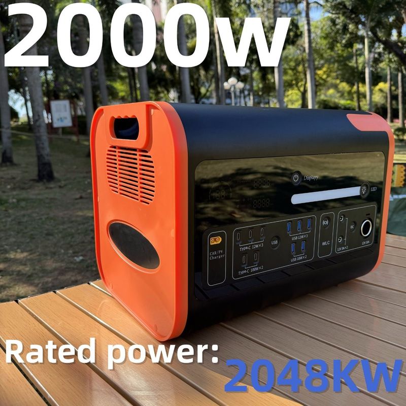 ผนังแสดงผล 2000W LiFePO4 หน่วยเก็บพลังงาน / เครื่องกําเนิดพกพาสําหรับการอาศัยกลางแจ้งและฉุกเฉิน