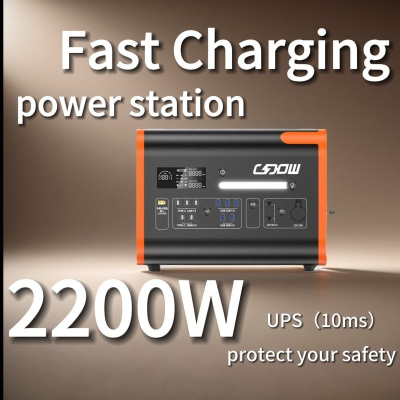 โรงไฟฟ้าพลังงานแสงอาทิตย์พกพาขนาดสูงสุด 4400W พร้อมการป้องกัน BMS และคลื่นไซน์บริสุทธิ์