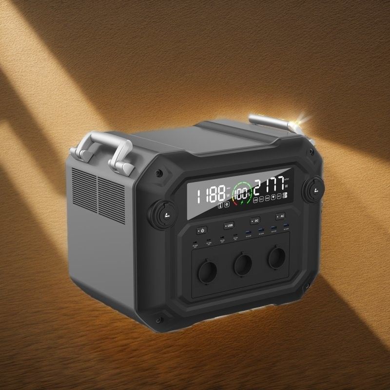เครื่องผลิตพลังแสงอาทิตย์พกพา 2500W สายพลังงานหลากหลายของคุณสําหรับการเดินทางและฉุกเฉิน