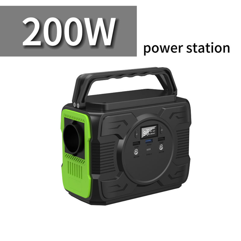 สถานไฟฟ้าพกพา 200W พร้อมแบตเตอรี่ลิธีอุตสาหกรรมและไฟ LED 4W สําหรับการล่า