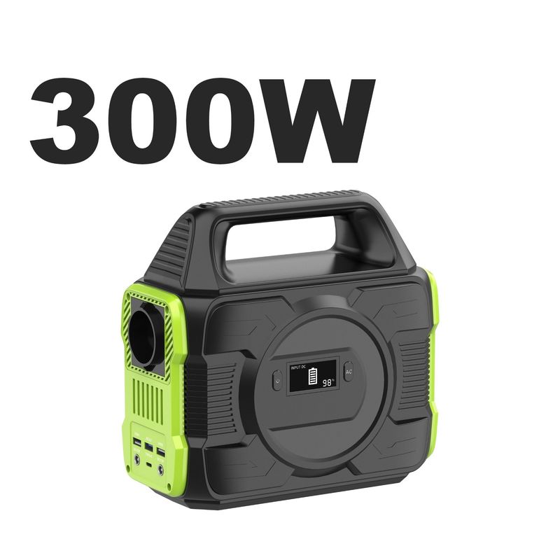 สถานไฟฟ้าพกพา 300W แบตเตอรี่โพลิเมอร์ ชาร์จดวงอาทิตย์ แหล่งไฟฟ้าสําหรับทุกยี่ห้อ