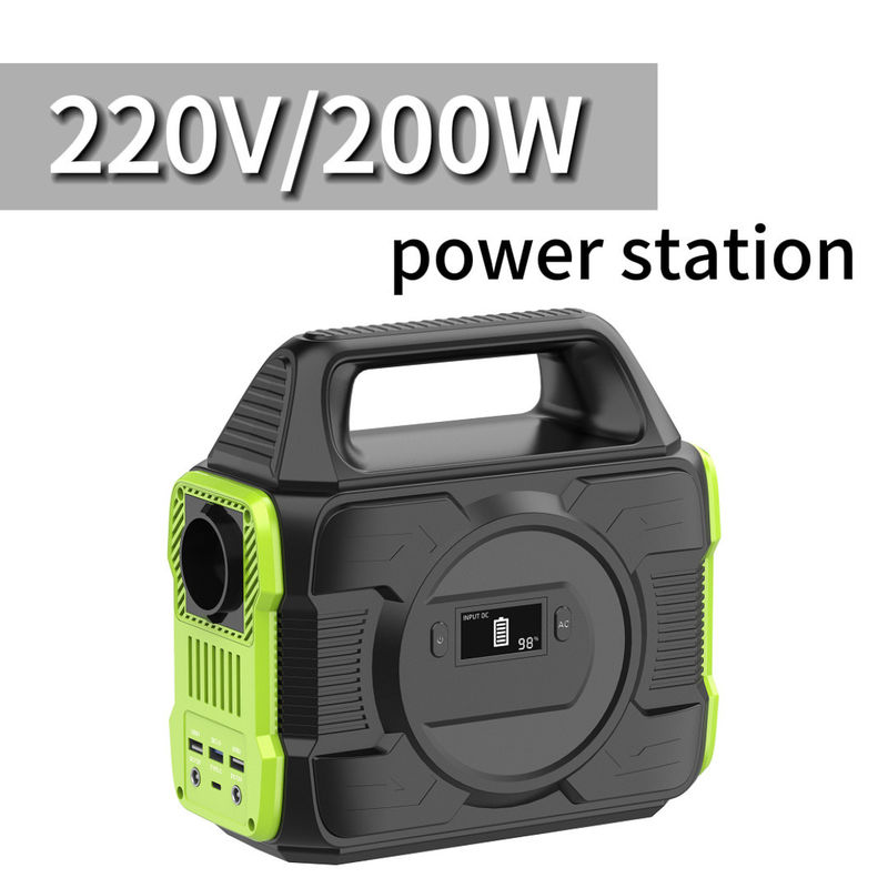 ประเภท C Input/Output 5V/2.4A เครื่องผลิตพลังแสงอาทิตย์แบบพกพา 200W พร้อมผลิต AC แบบปรับปรุงคลื่น