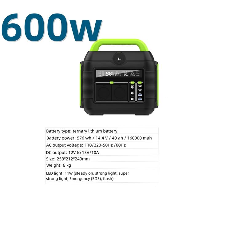 โรงไฟฟ้าพลังแสงอาทิตย์พกพา 600W สําหรับสํารองฉุกเฉินภายนอกในอเมริกาใต้ สามารถนําไปใช้ใหม่ได้