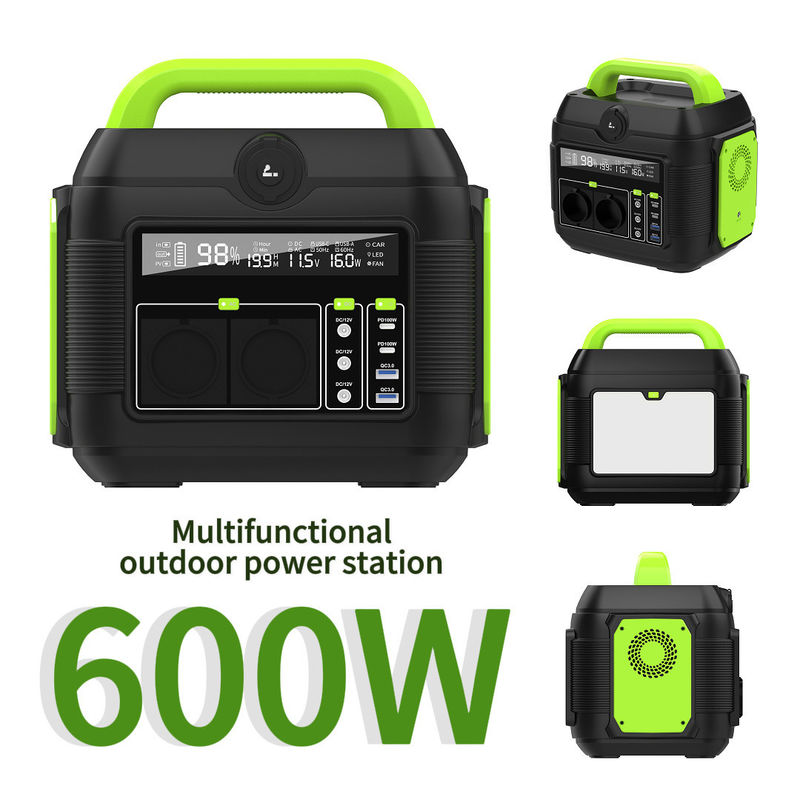 เครื่องกําเนิดพลังงานแสงอาทิตย์พกพา เก็บพลังงาน 600W สถานไฟฟ้า แบงกพลังงานสําหรับบ้านและการเดินทาง
